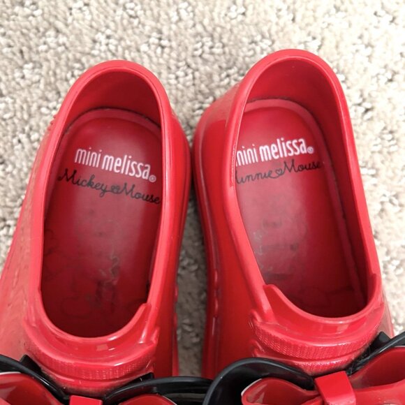 Mini Melissa x Disney Minnie Mouse Red Slip-On Sneaker Shoes Toddler Size 7 - Picture 5 of 8